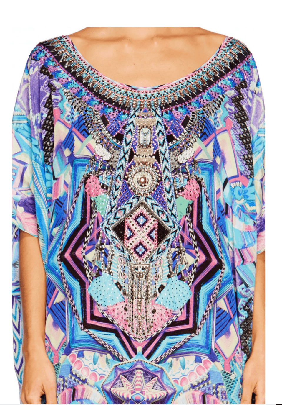 Camilla Threads of Cosmos Round Neck Kaftan One Size for rent on The Volte - main image