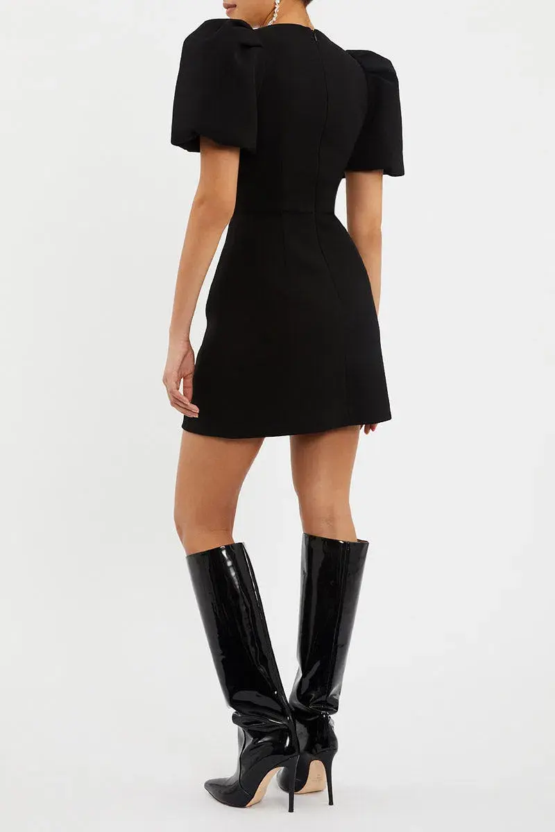Rebecca Vallance Yvonne Bow Mini Dress Black Size 10 - Image 3