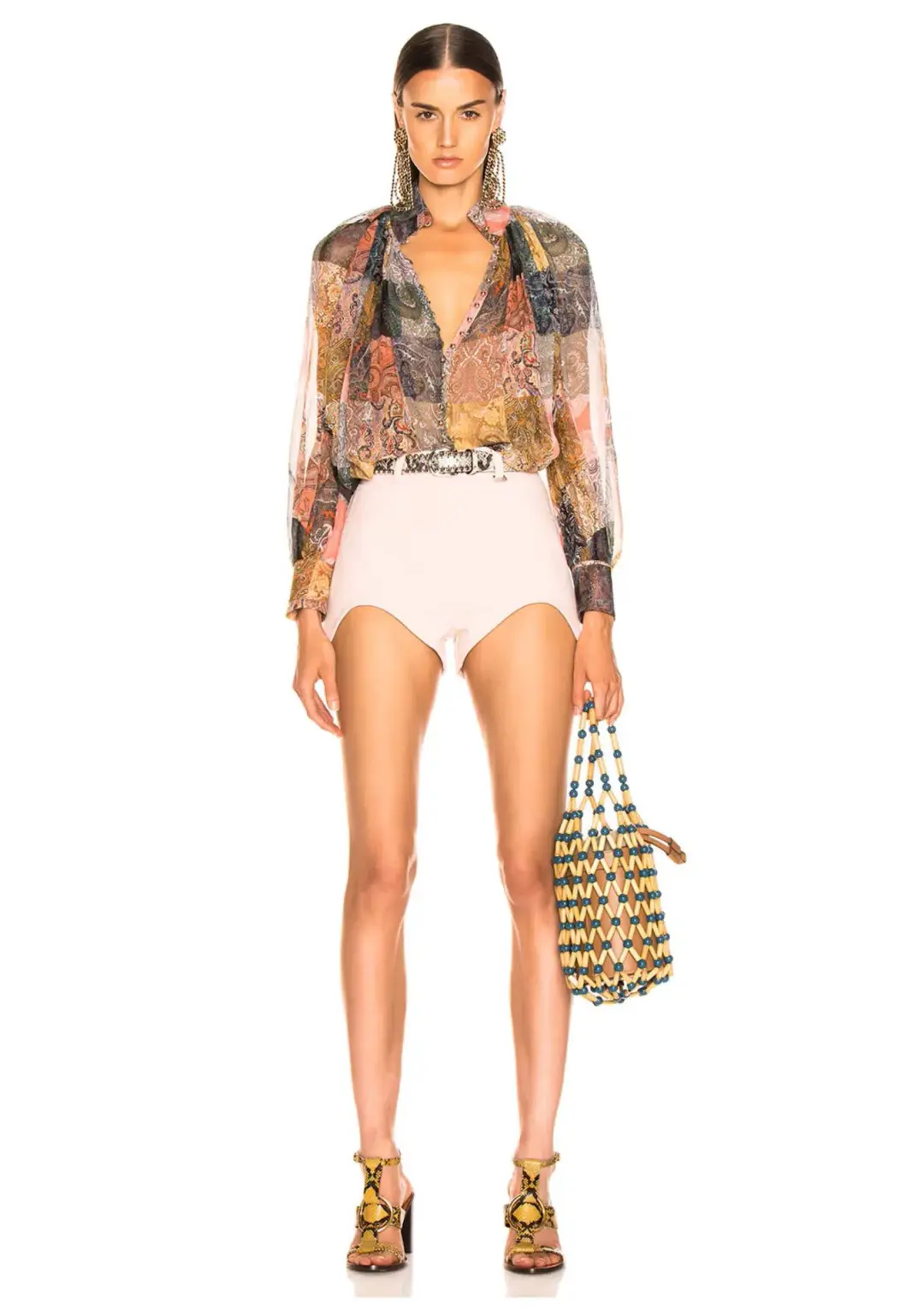 Zimmermann Ninety Six Smock Top Blouse Patchwork Paisley Size 1 / AU 10 for rent on The Volte - main image