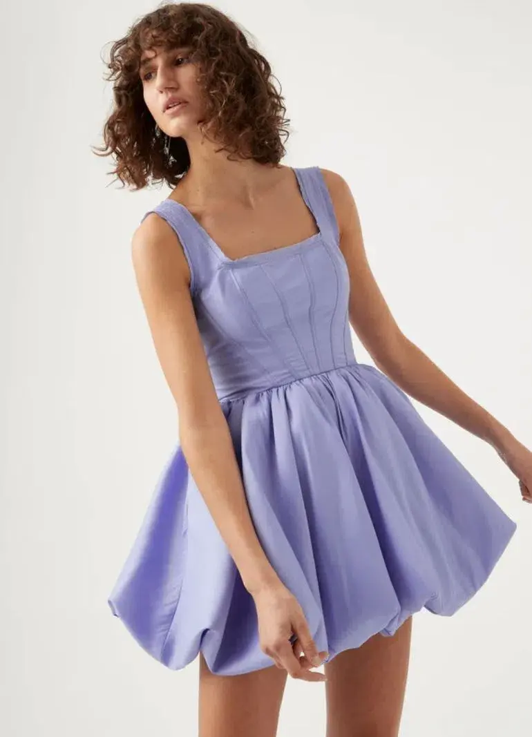 Aje Suzette Bubble Mini Dress Lavender Size 8 - Image 2