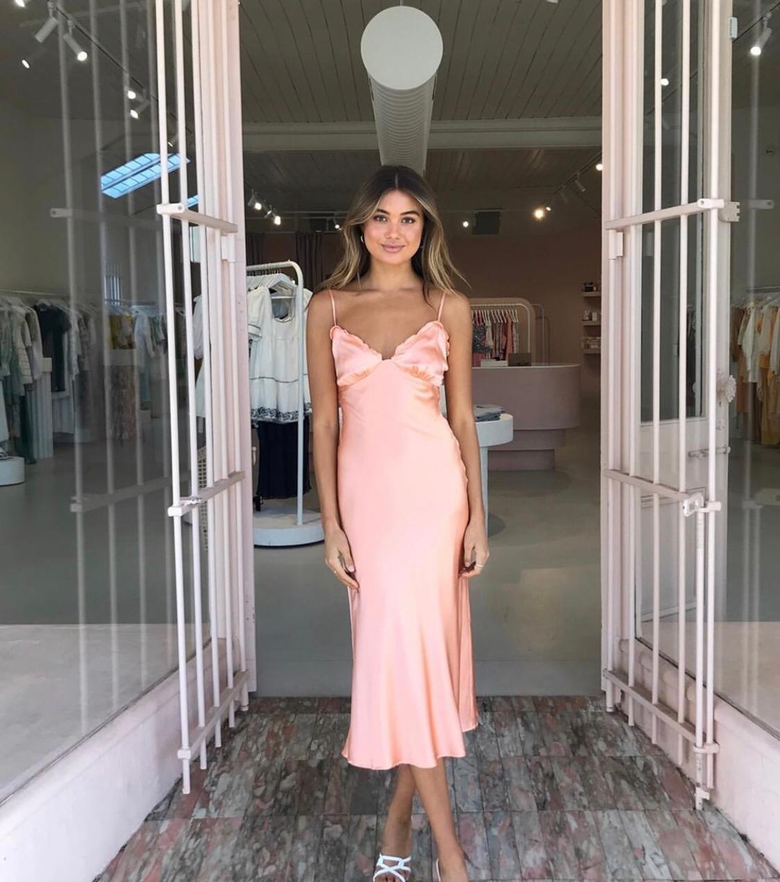 Hansen & Gretel Artemis Silk Slip Dress Pink Size 6 - Image 1