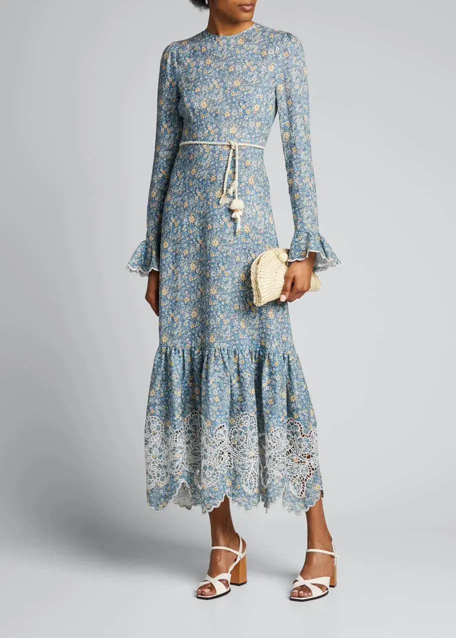 Zimmermann Carnaby Frill Long Dress Floral Size 1 / Au 10 - Image 2