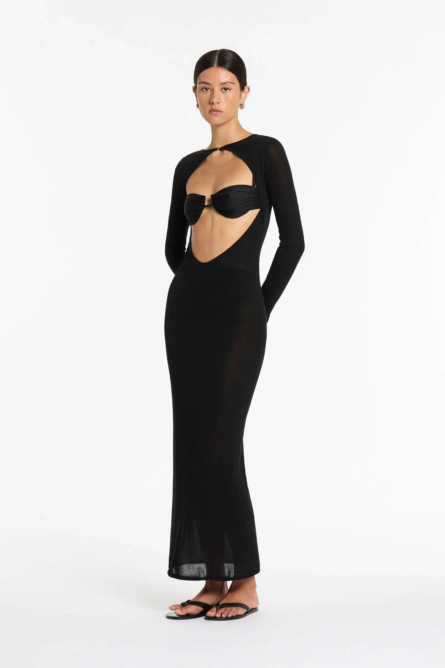 Sir The Label Eva Knit Midi Dress Black Size 6 - Image 2