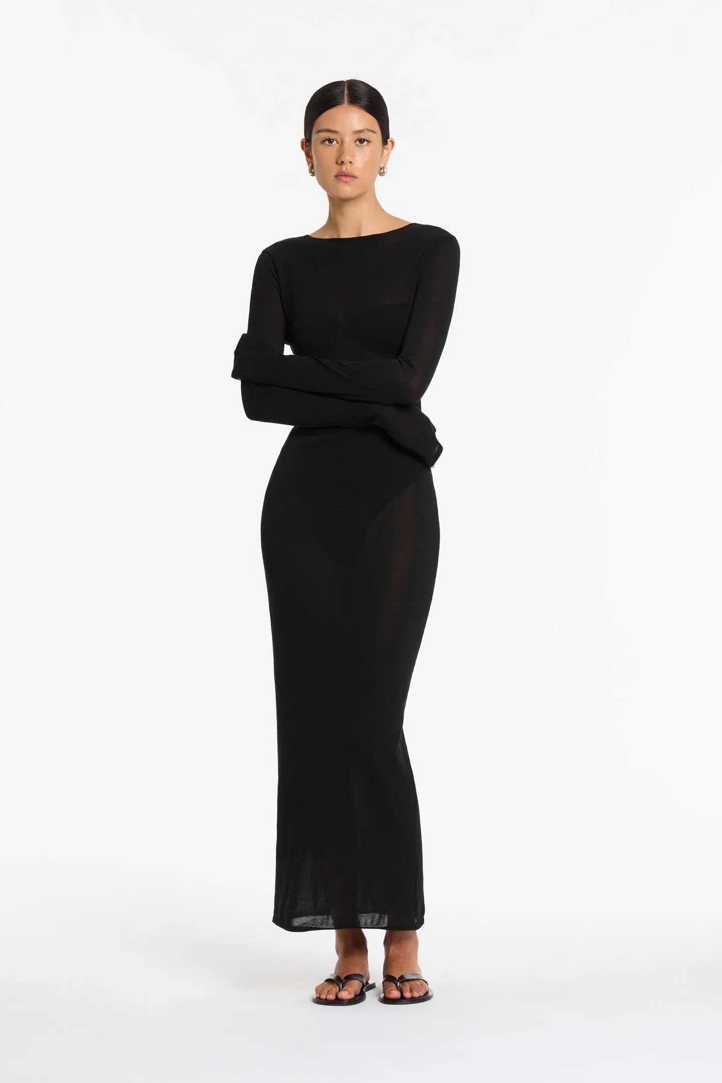 Sir The Label Eva Knit Midi Dress Black Size 6 - Image 3
