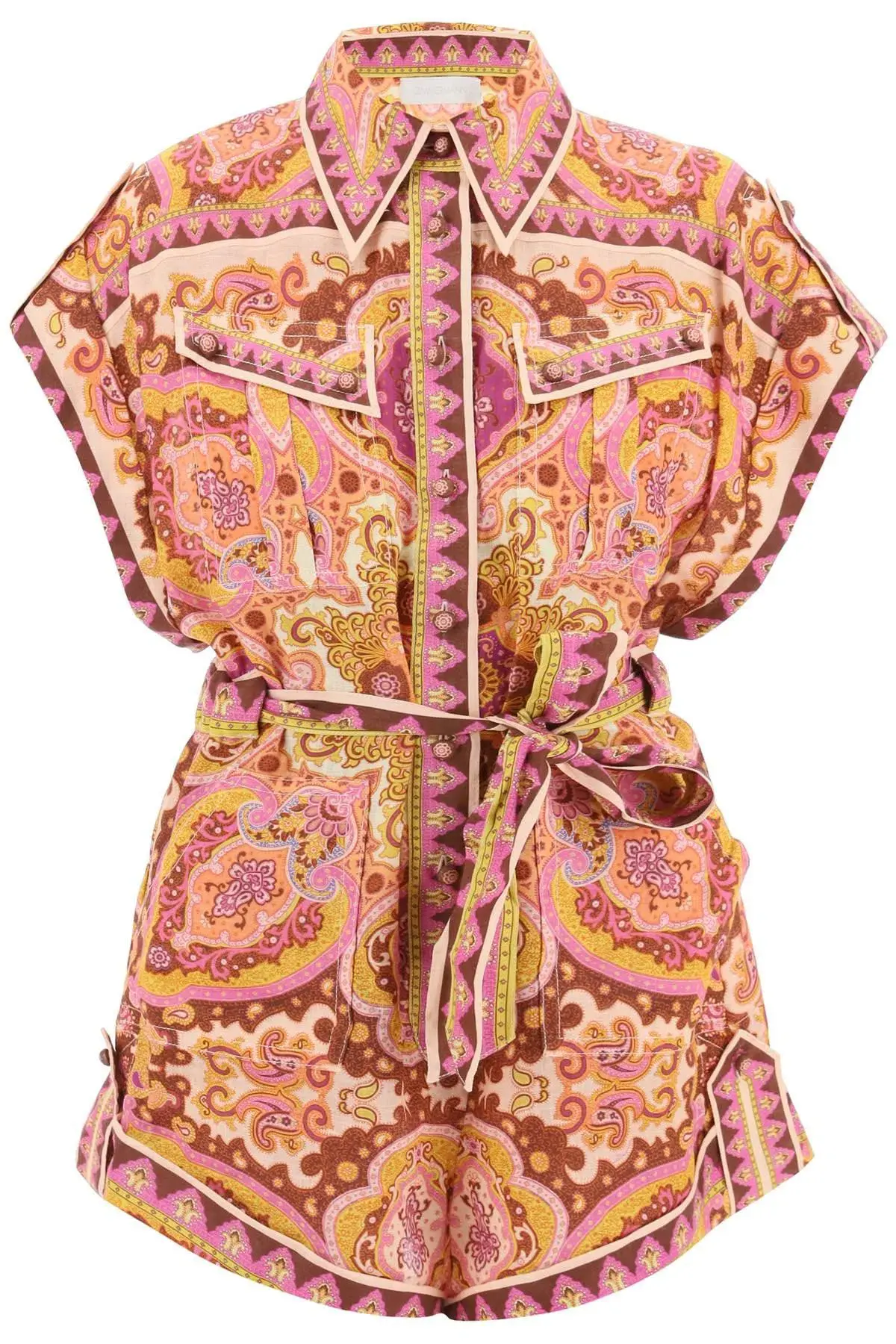 Zimmermann Halcyon Playsuit Print Size 2/AU 12 - Image 4