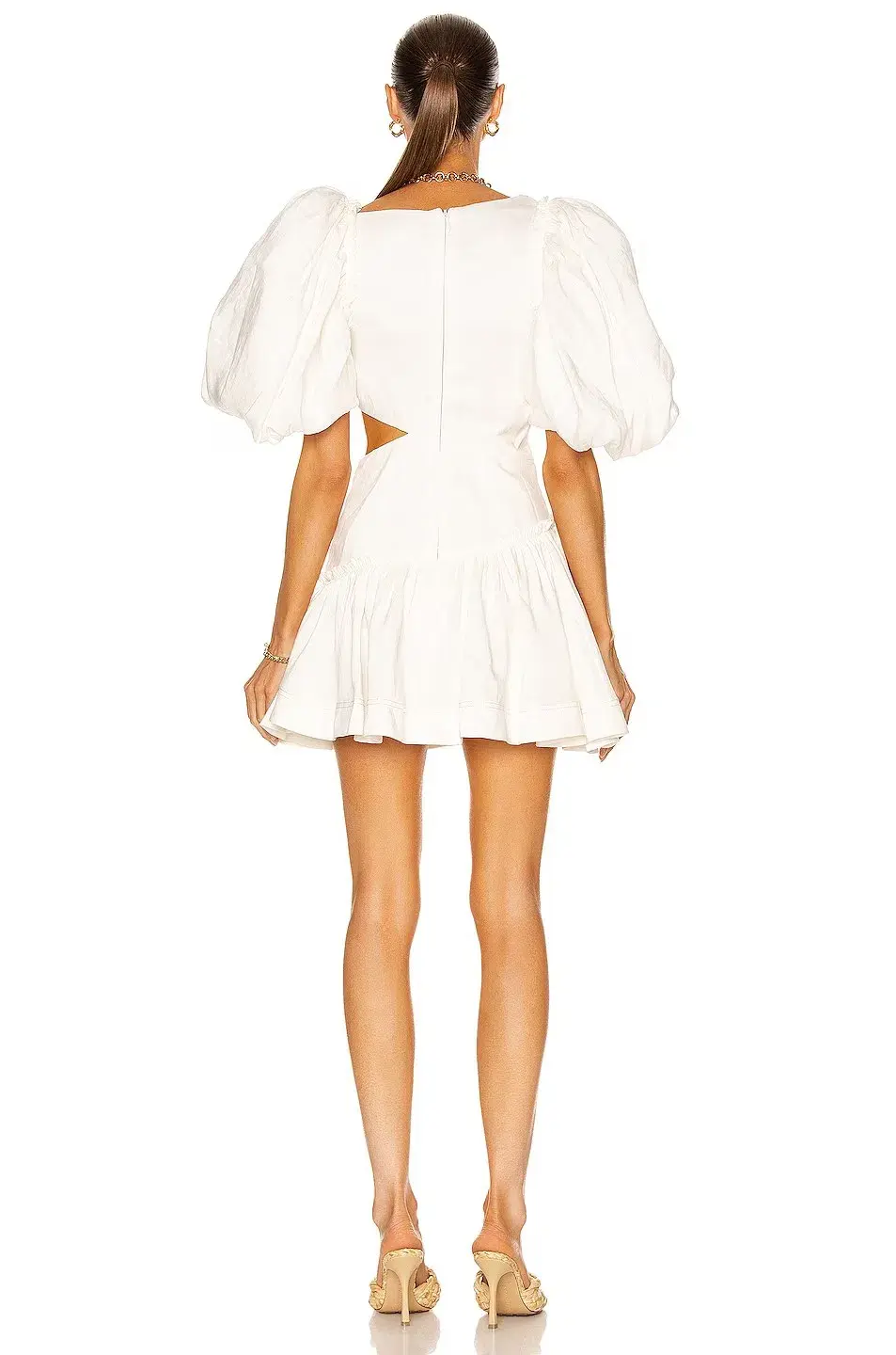 Aje Chateau Mini Dress Ivory Size 10 for rent on The Volte - main image