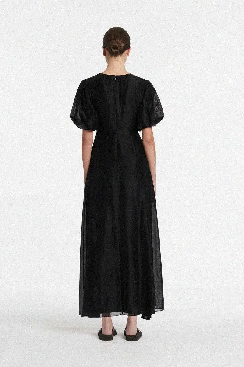 Sir the Label Franc Puff Sleeve Midi Dress Black Size 1 / Au 8 - Image 2