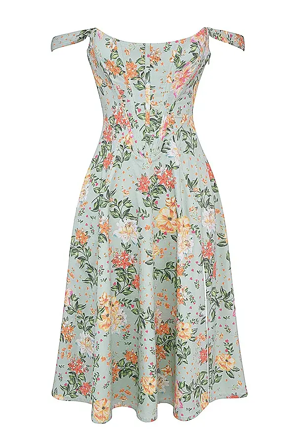 House of CB Saira Midi Dress Floral Size L/AU 12 - 14  - Image 4