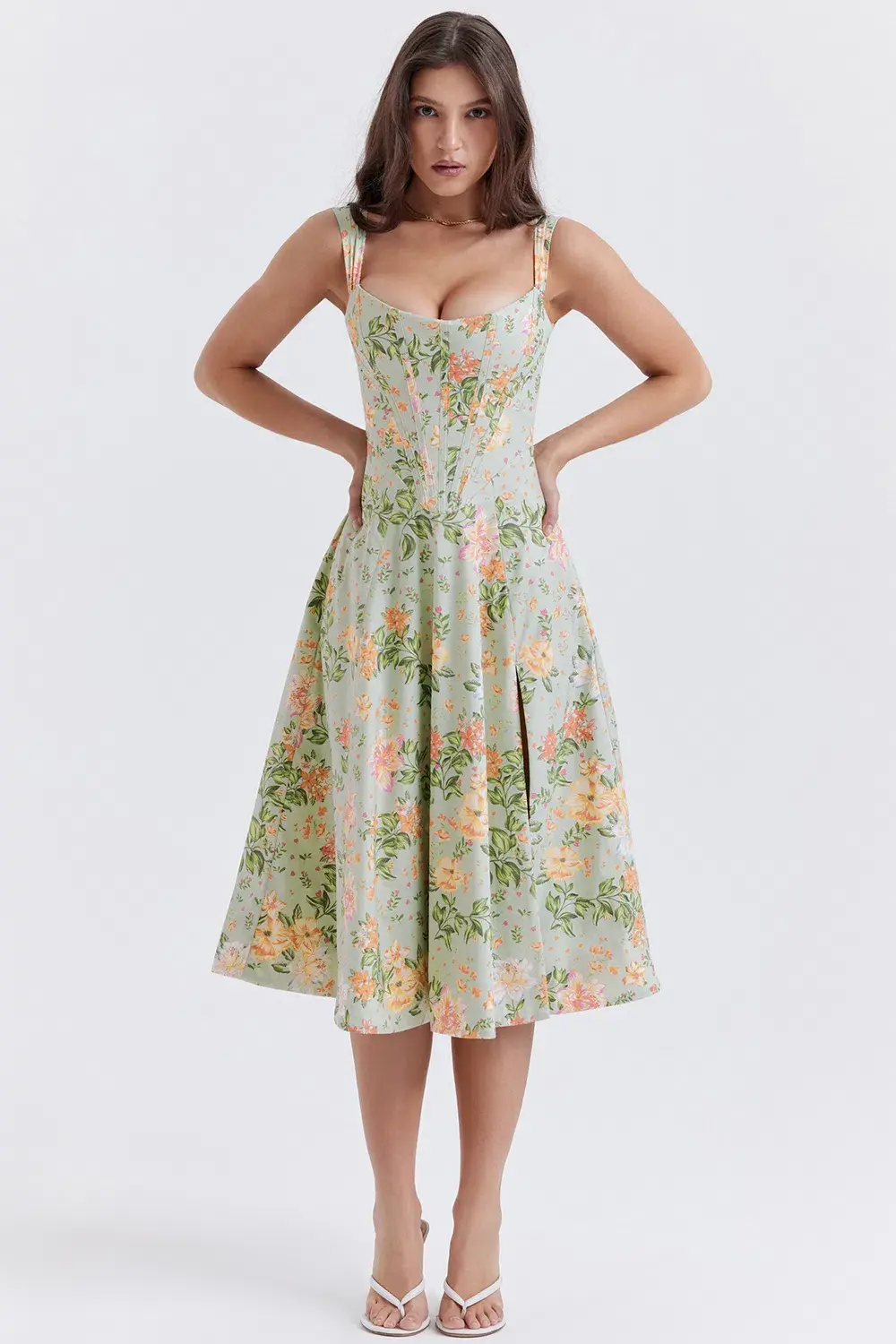 House of CB Saira Midi Dress Floral Size L/AU 12 - 14  - Image 1