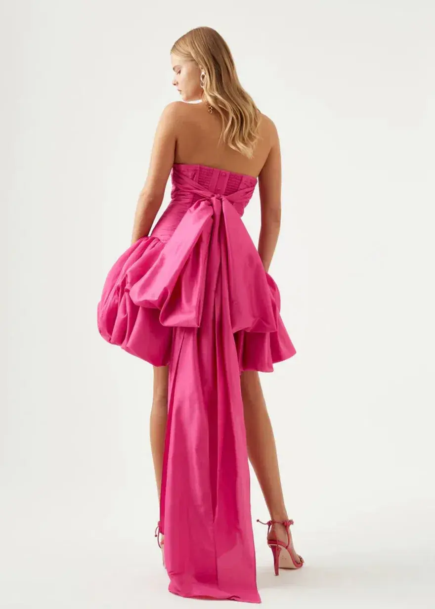Aje Piacere Bubble Hem Mini Dress Fuschia Size 8 - Image 3