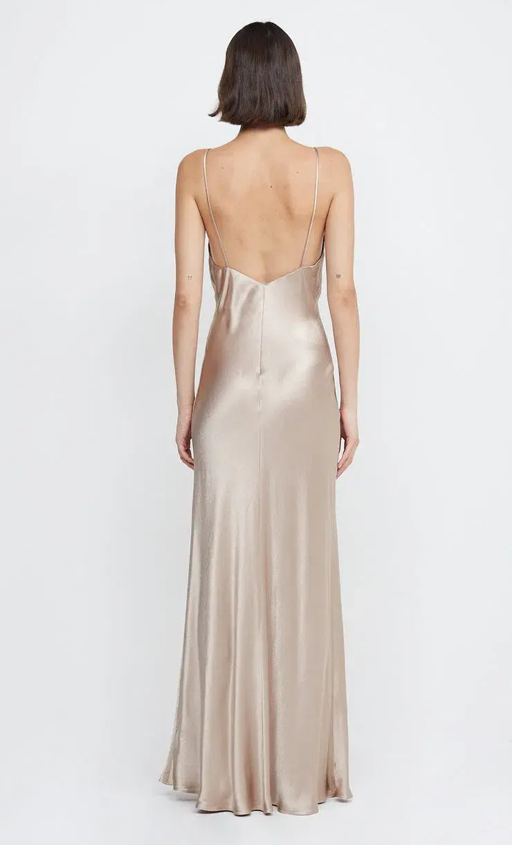 Bec & Bridge Lorelai V Maxi Dress Smoke Taupe Size 10 - Image 3