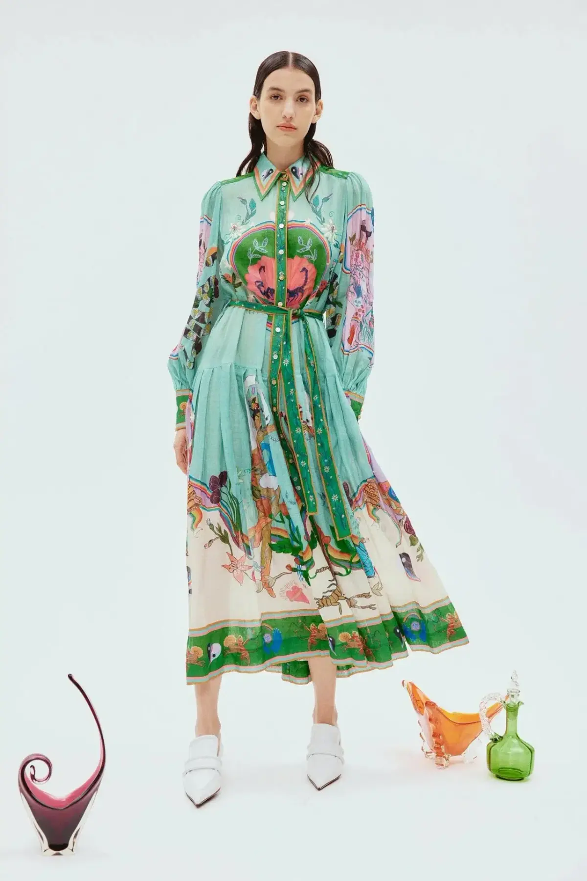 Alemais Evergreen Shirtdress Multi Print Size 12 - Image 1