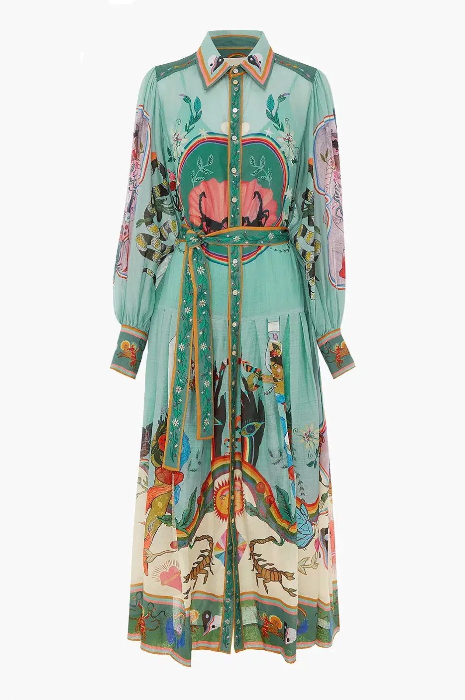 Alemais Evergreen Shirtdress Green/Print Size 14 - Image 5