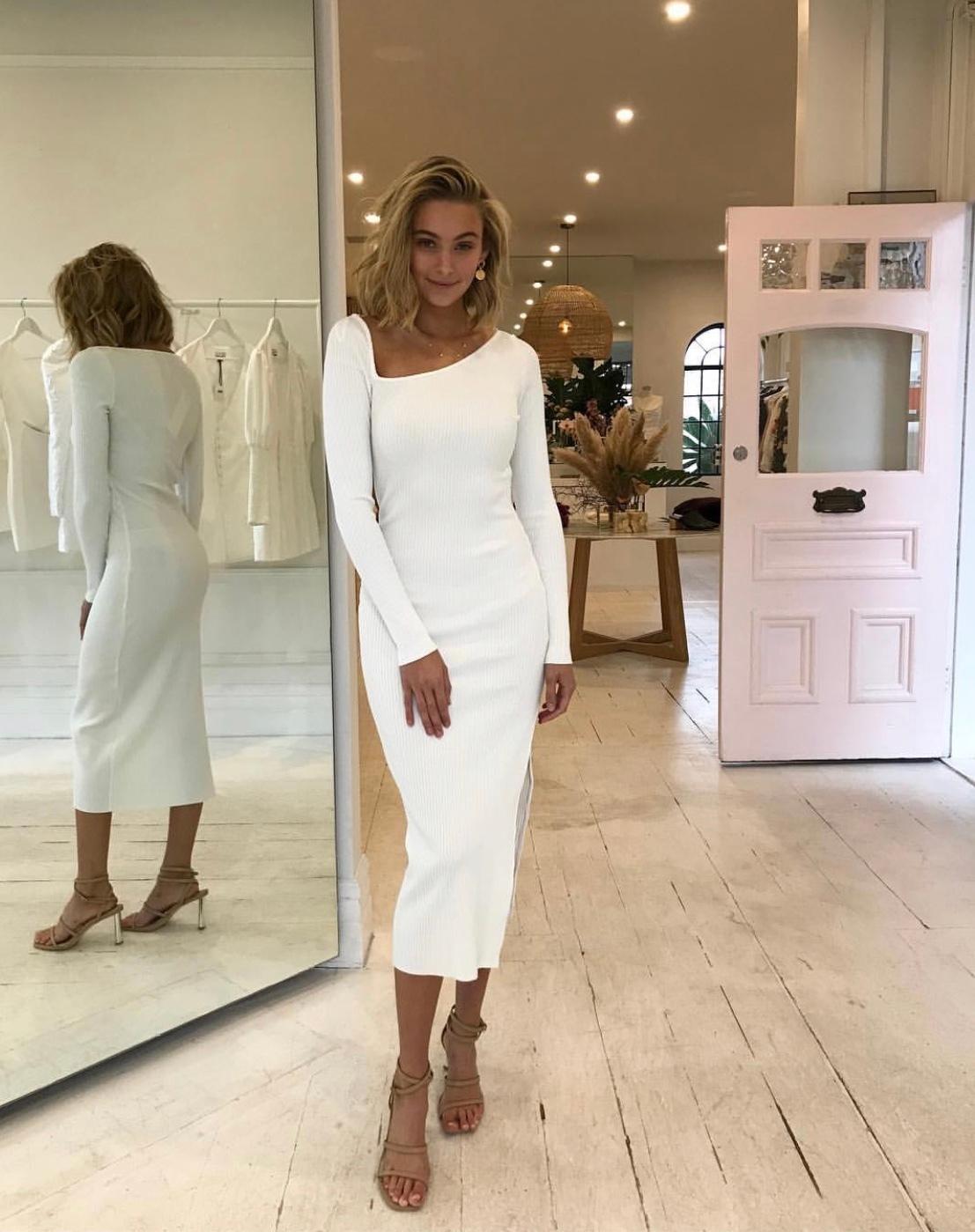 Bec & Bridge Iman Midi Dress Ivory White Size 6 - Image 3