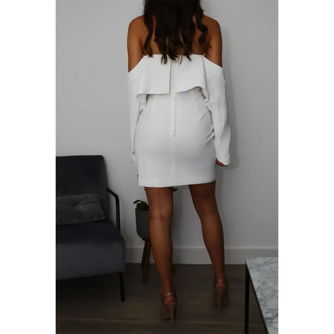 Keepsake the Label Stolen Dance Long Sleeve Mini Dress White Size 6 for rent on The Volte - main image