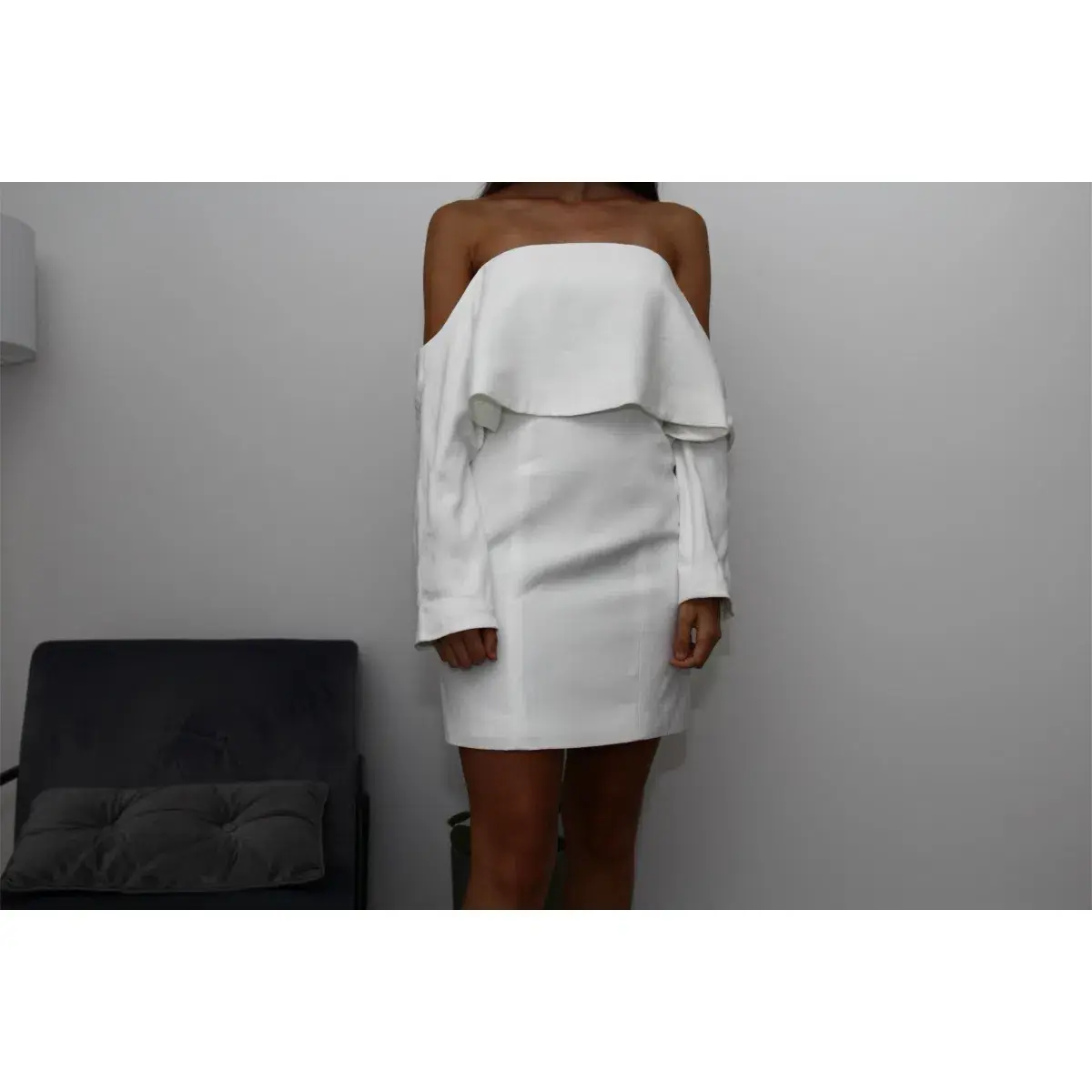 Keepsake the Label Stolen Dance Long Sleeve Mini Dress White Size 6 - Image 4