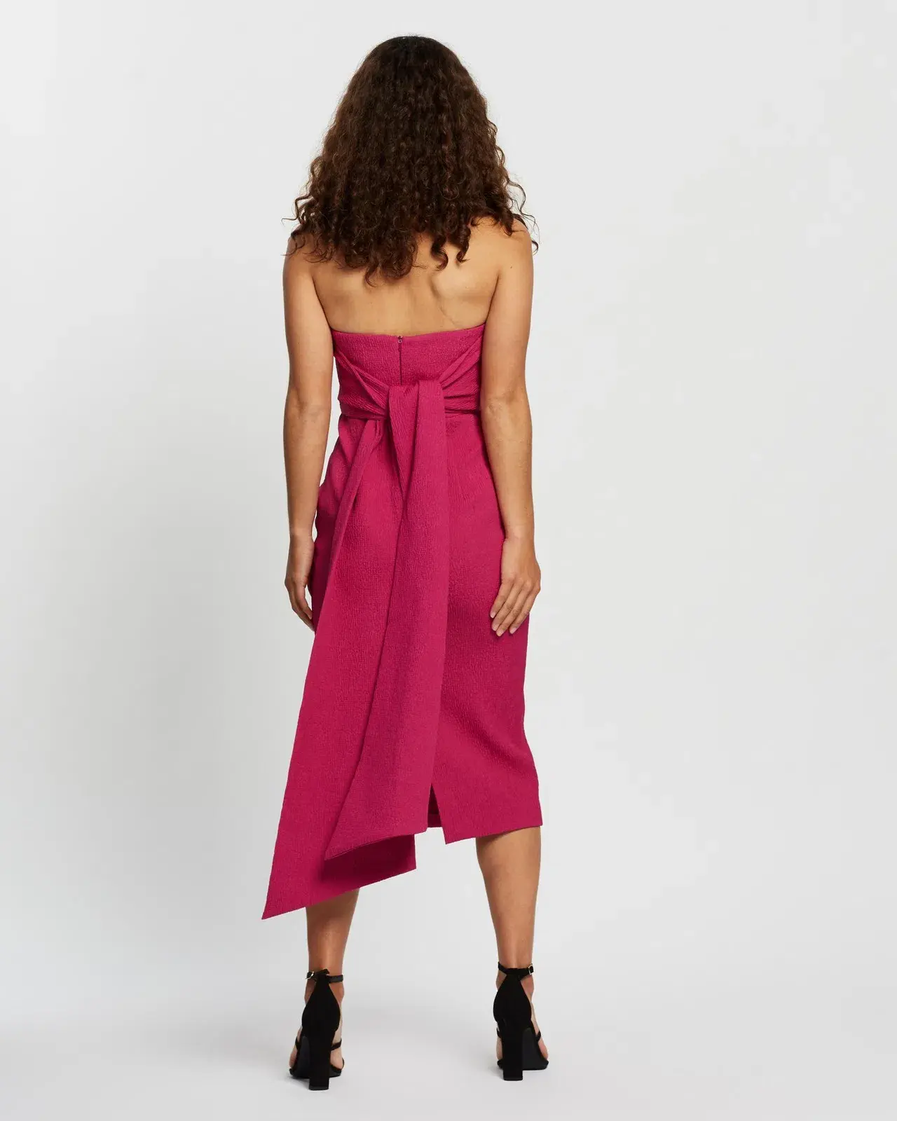 Rebecca Vallance Andie Tie Midi Dress Pink Size 8 - Image 2
