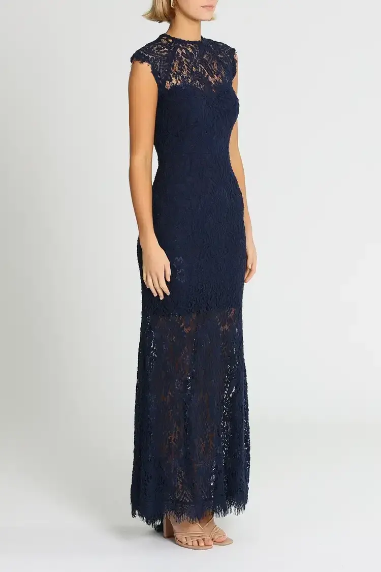 Elle Zeitoune Demi Gown in Navy Size 12 for rent on The Volte - main image