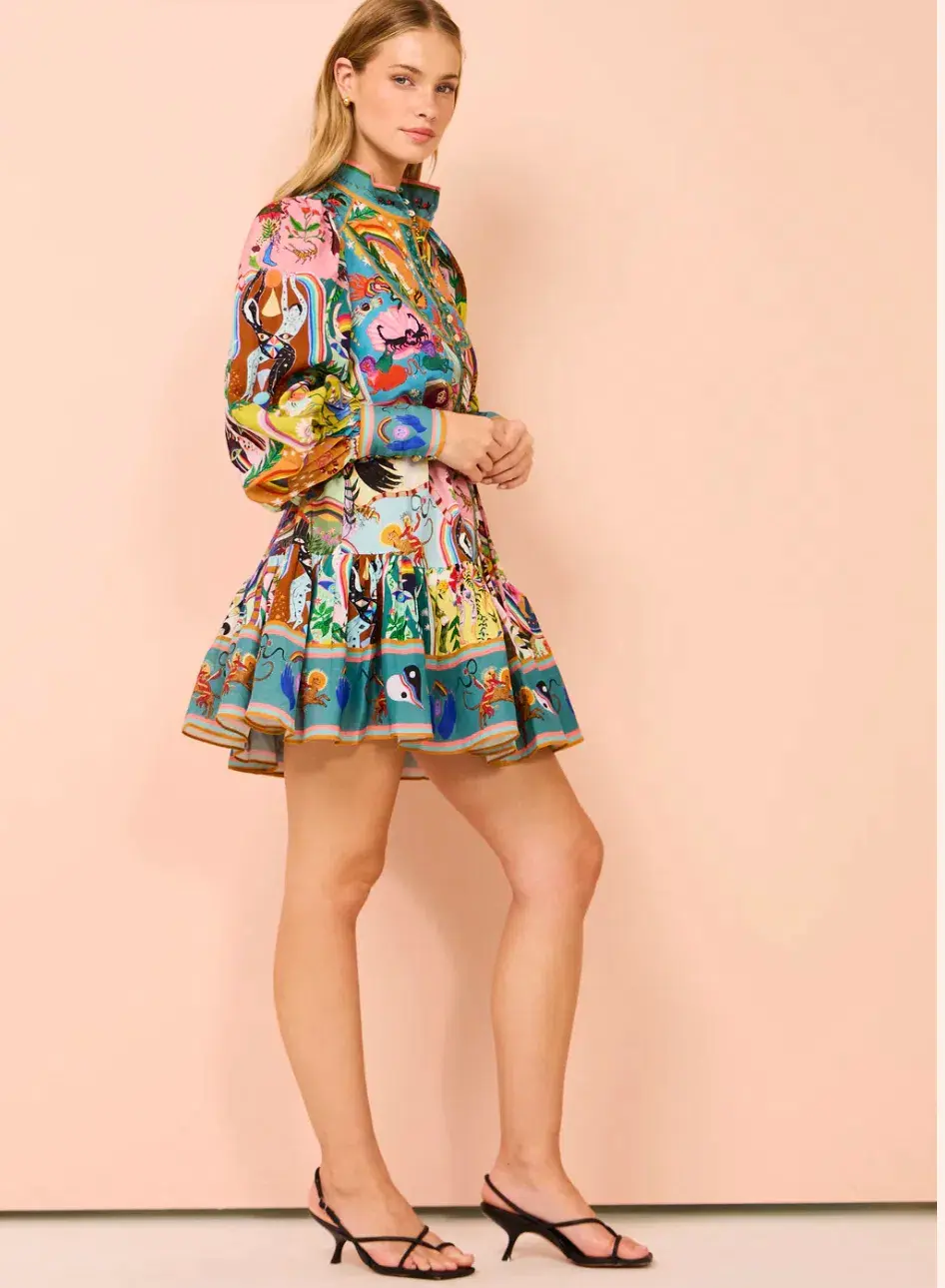 Alemais Evergreen Mini Dress Multi Size 12 for rent on The Volte - main image