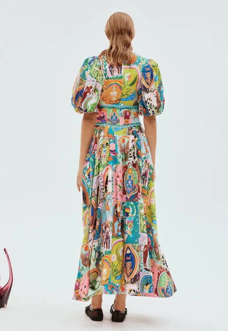 Alemais Evergreen Midi Dress Multi Size 8  - Image 3