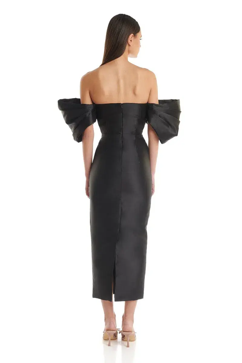 Eliya The Label Renee Midi Dress Black Size 10 for rent on The Volte - main image