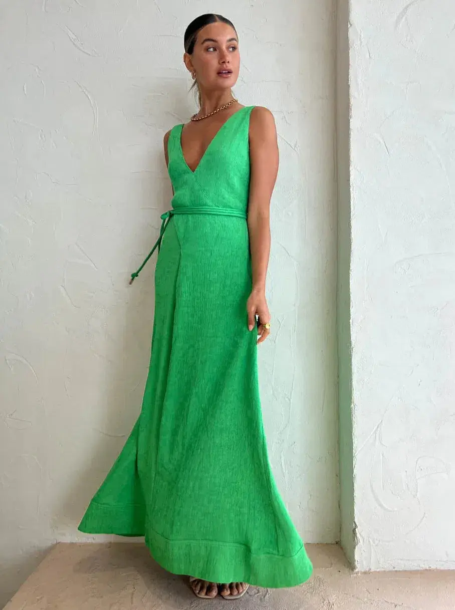 By Nicola Starboard Maxi Cross Waist Dress in Parakeet Green Size 10 - Image 1