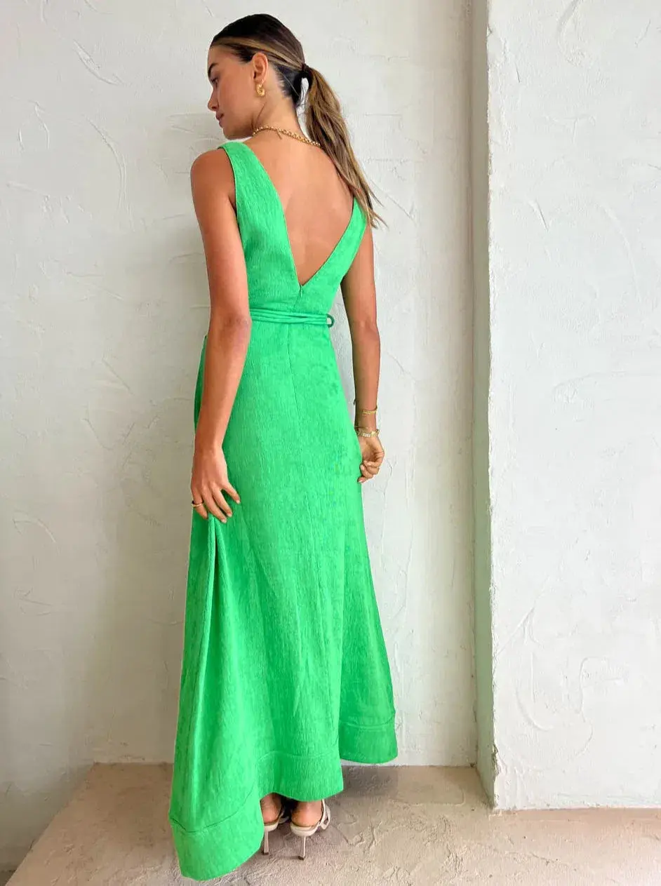 By Nicola Starboard Maxi Cross Waist Dress in Parakeet Green Size 10 - Image 3