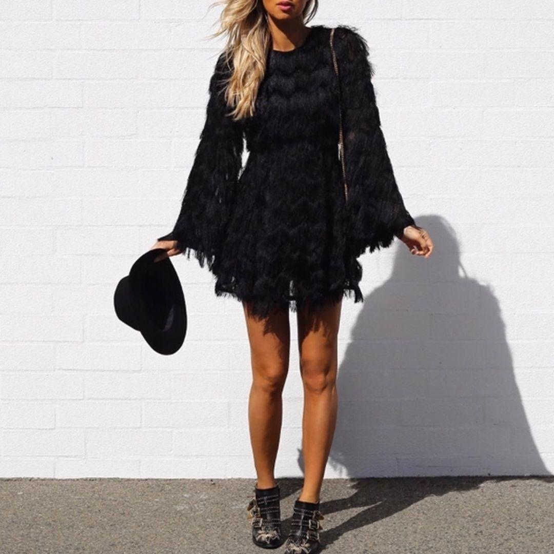 Talulah Eleanor Fringe Mini Dress - Image 1