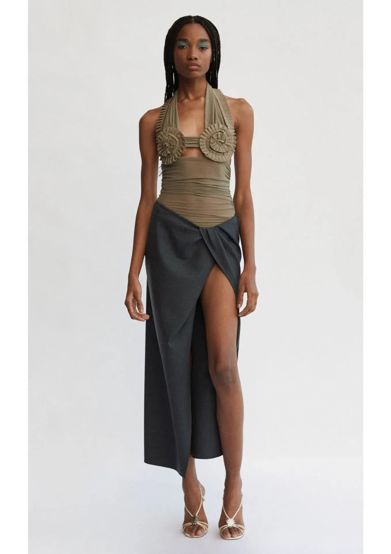 Bec & Bridge Wave Crush Halter Top Taupe Size 8 - Image 1