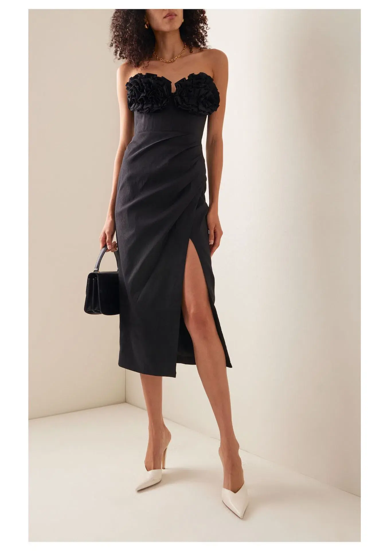 Rachel Gilbert Romy Midi Dress Black Size 6 - Image 1