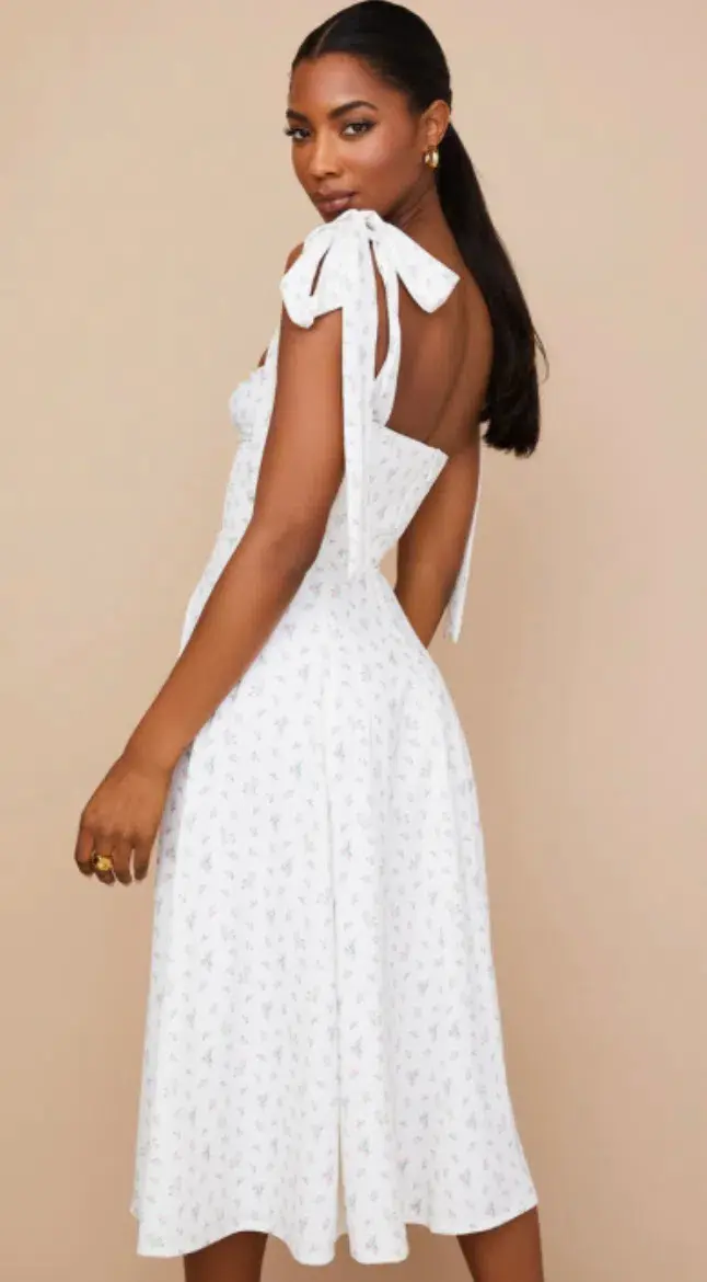 House of CB Alicia Midi Sundress White Floral Size S / AU 8 - Image 3