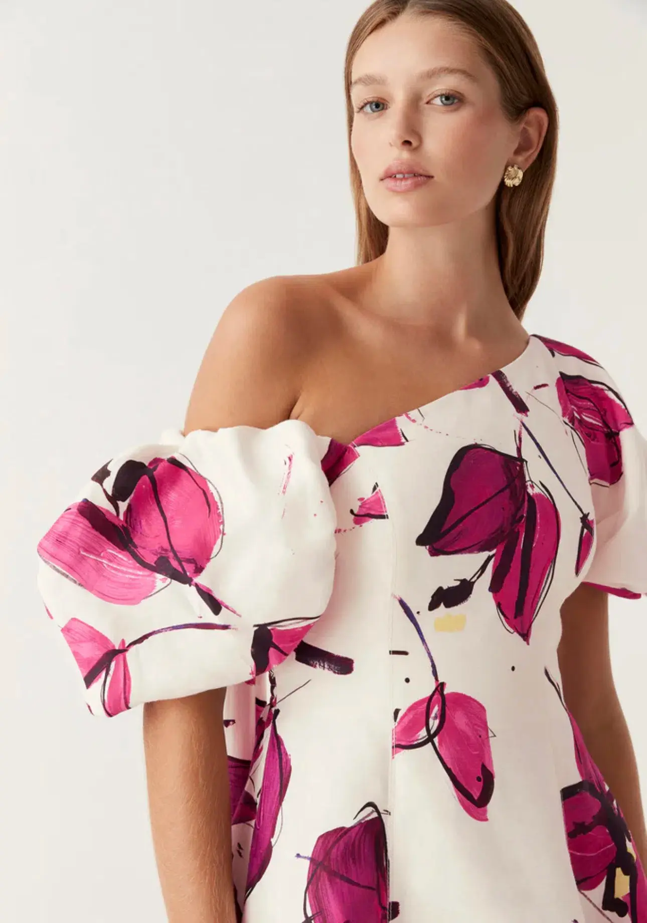 Aje Arista Tulip Sleeve Midi Dress Falling Florals Size 12 - Image 4