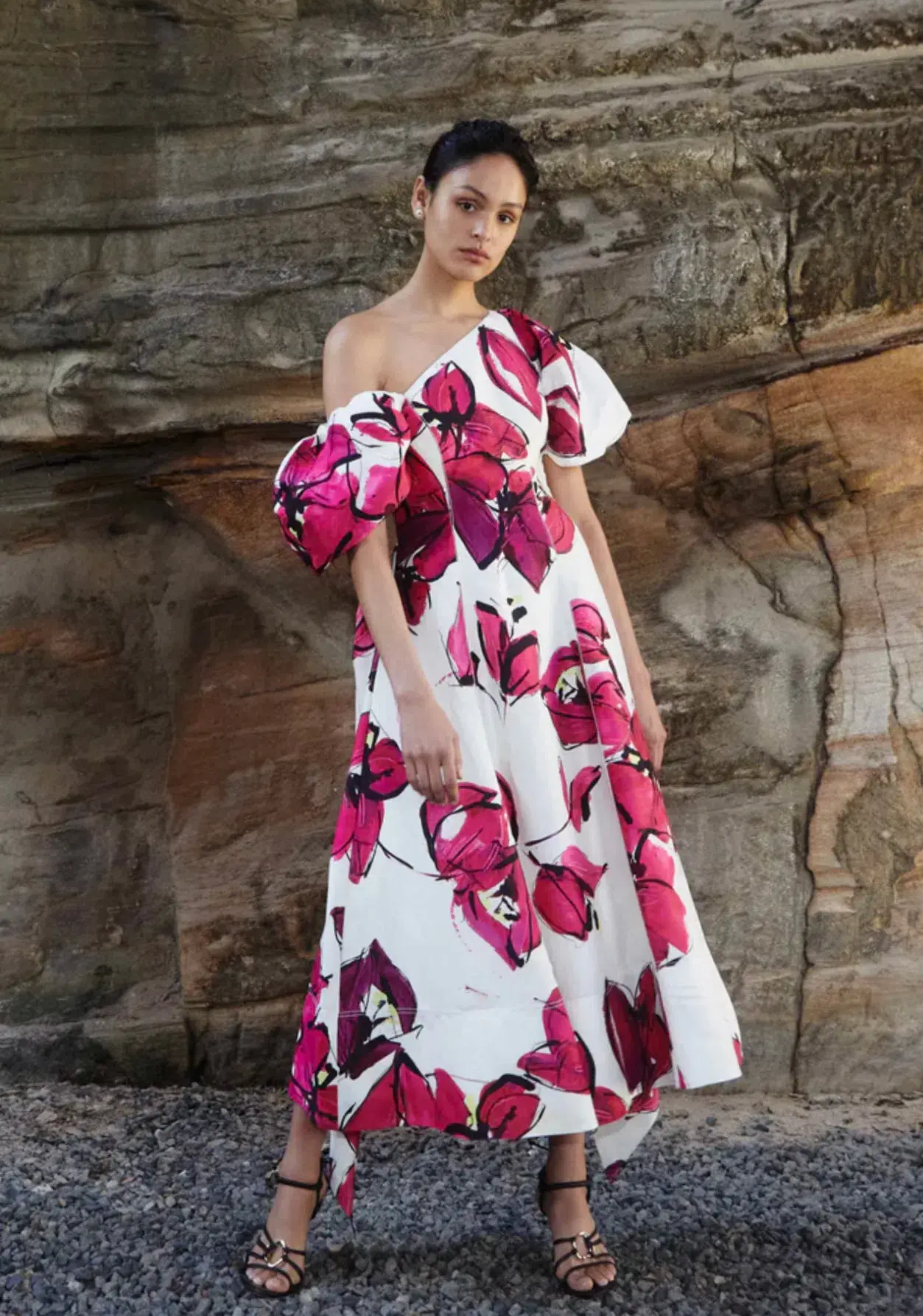 Aje Arista Tulip Sleeve Midi Dress Falling Florals Size 12 - Image 5