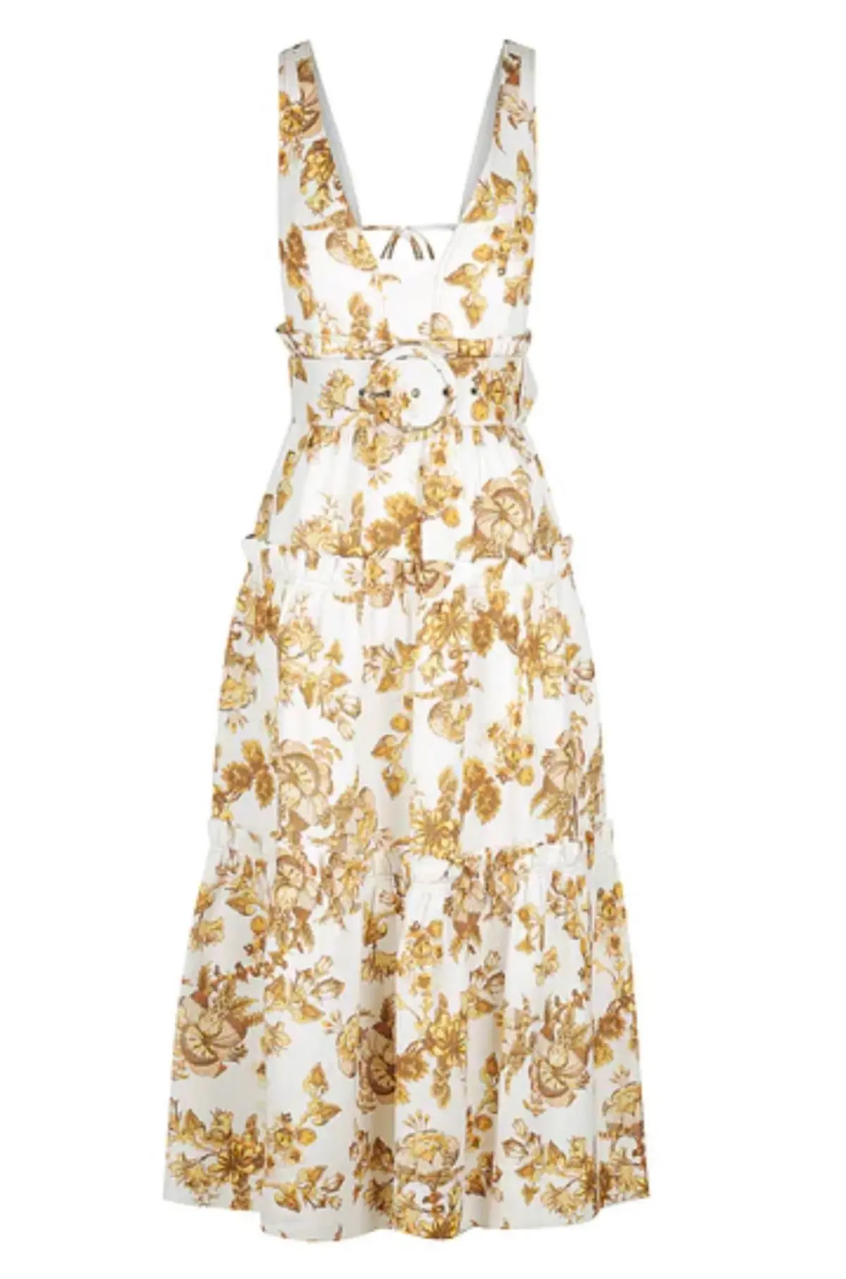 Shona Joy Bella Plunged Tiered Midi Dress Floral Size 10 - Image 5
