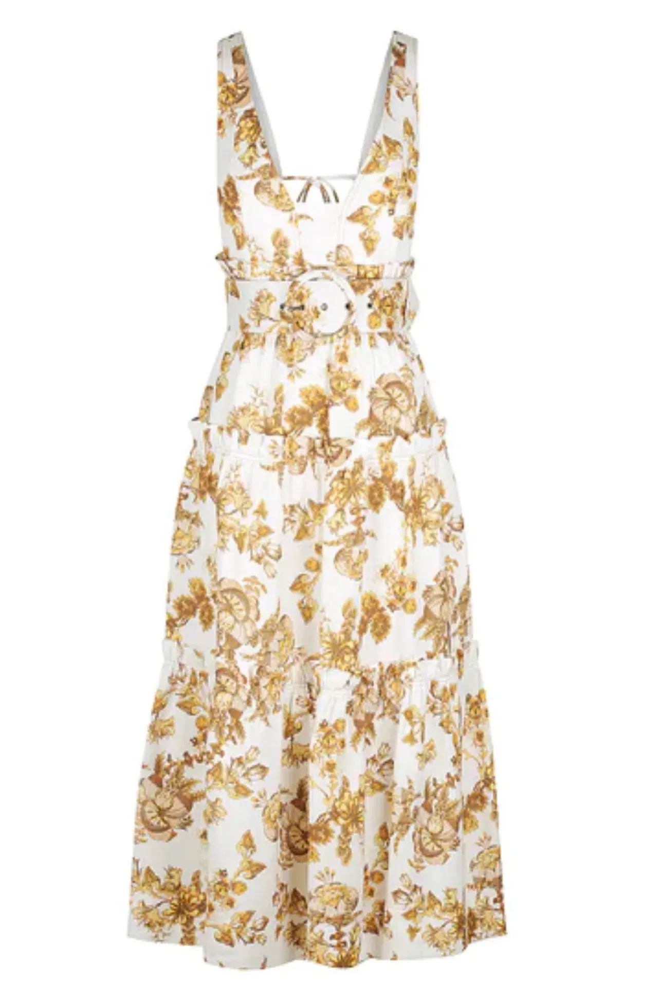 Shona Joy Bella Plunged Tiered Midi Dress Floral Size 10 - Image 5