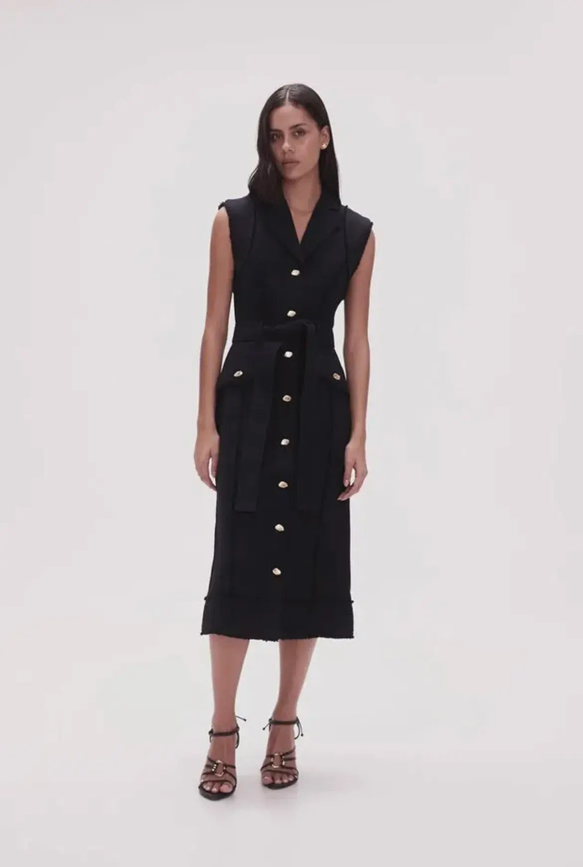 Aje Isabel Utility Midi Dress Black Size 10  - Image 1