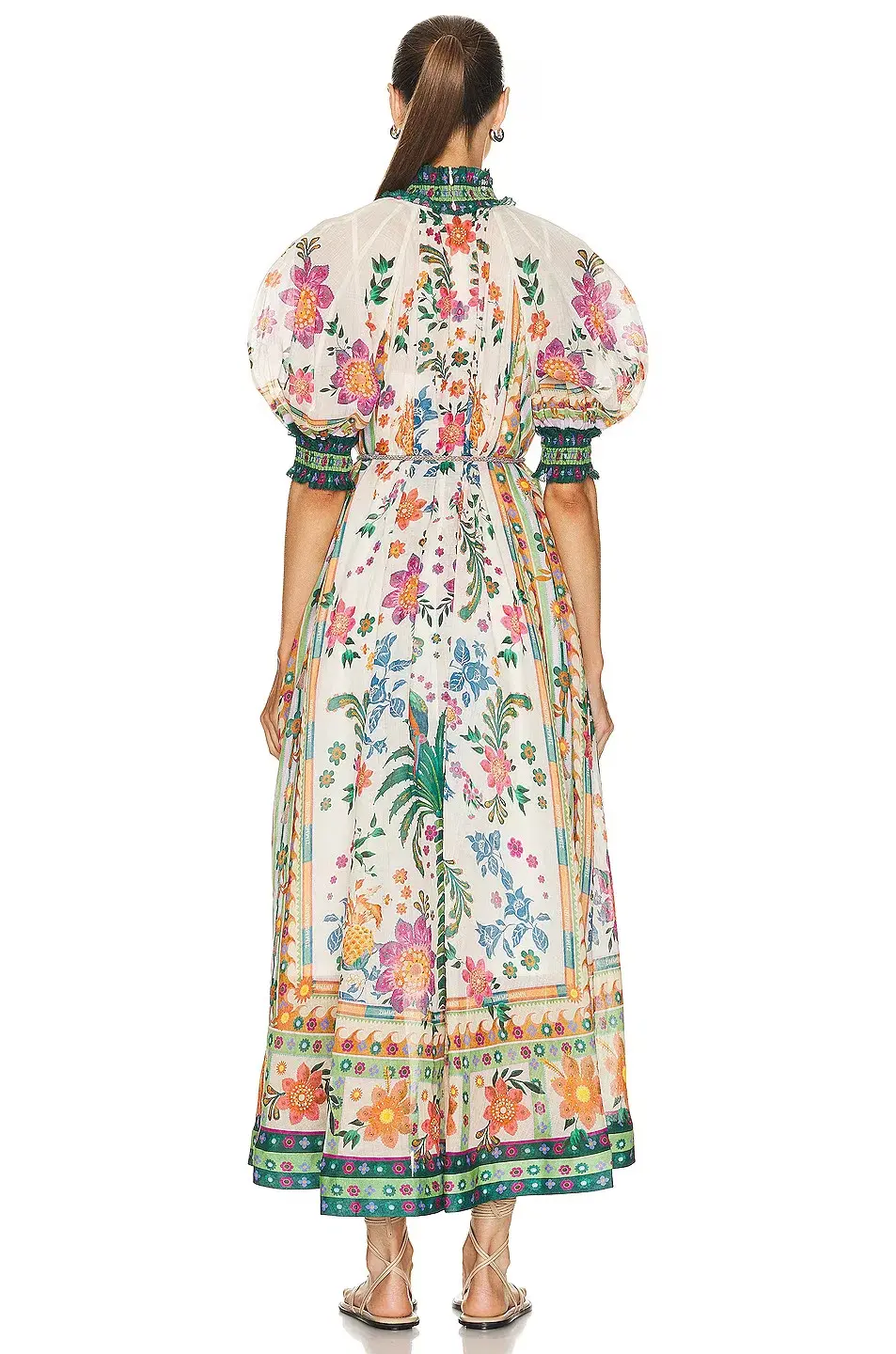 Zimmermann Ginger Swing Maxi Dress Cream Multi Size 4 / AU 16 - Image 2