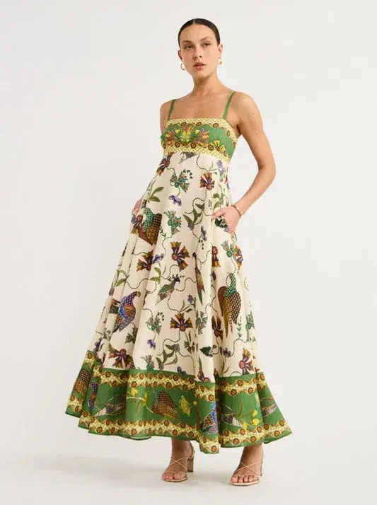 Alemais Birdie Midi Dress Print Size 10 for rent on The Volte - main image