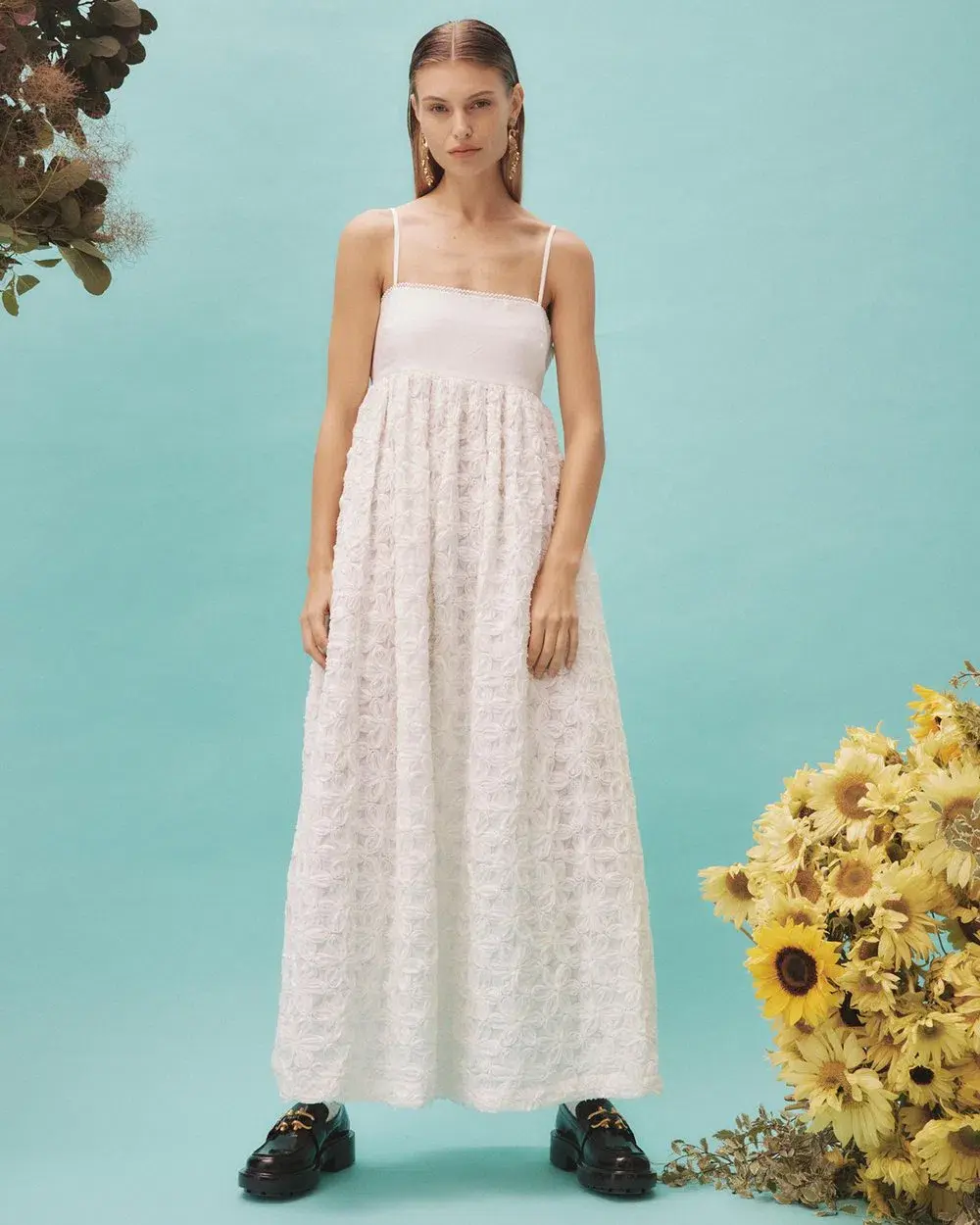 Alemais Iggy Embroidered Midi Dress White Size 10 - Image 4