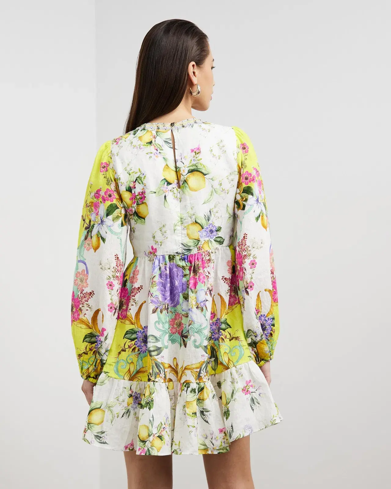 Camilla Short Tie Front Blouson Dress Print Size 10 - Image 2