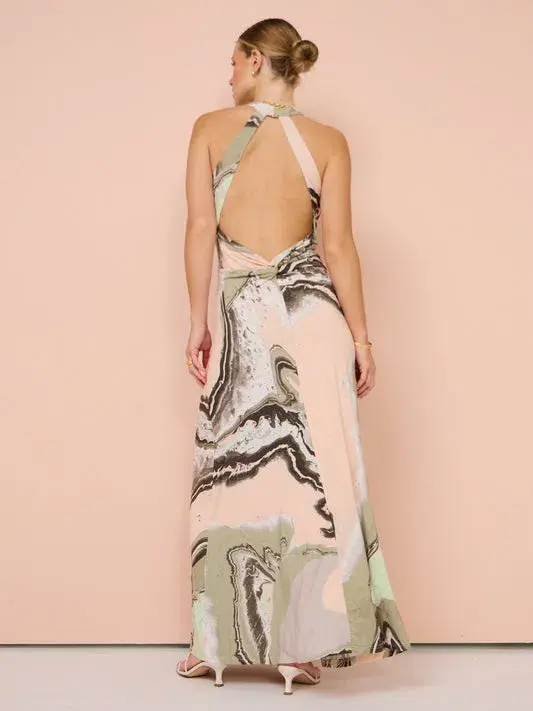 Sovere Molten Maxi Dress Green Size 10 for rent on The Volte - main image