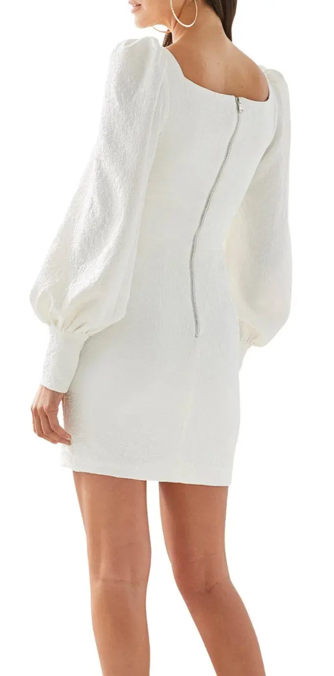 By Johnny Mia Cuff Sleeve Mini Dress White Size 10 - Image 4