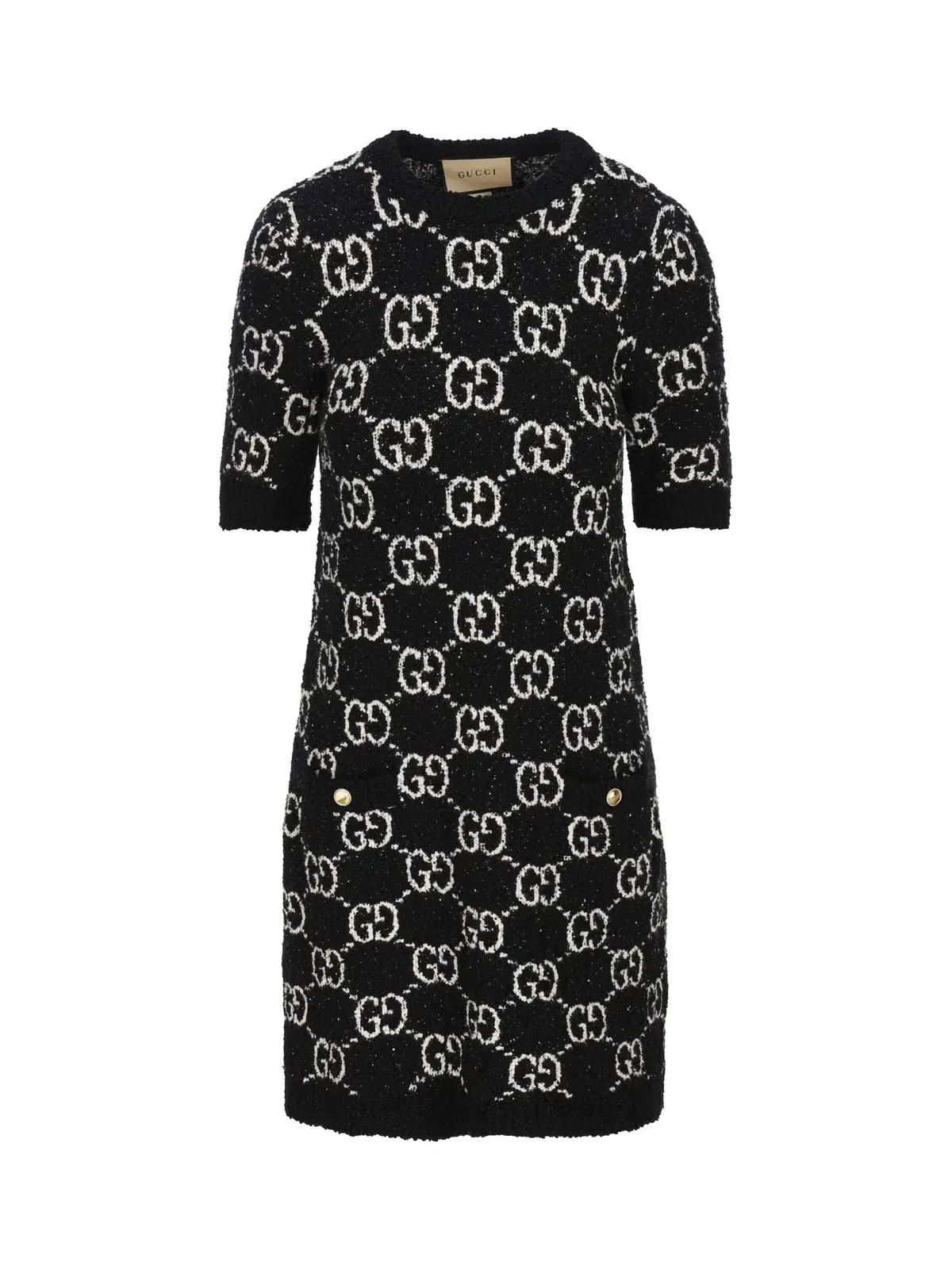 Gucci GG Jacquard Cotton-blend Minidress Dress Black Size  Xs/Au 8 - Image 3