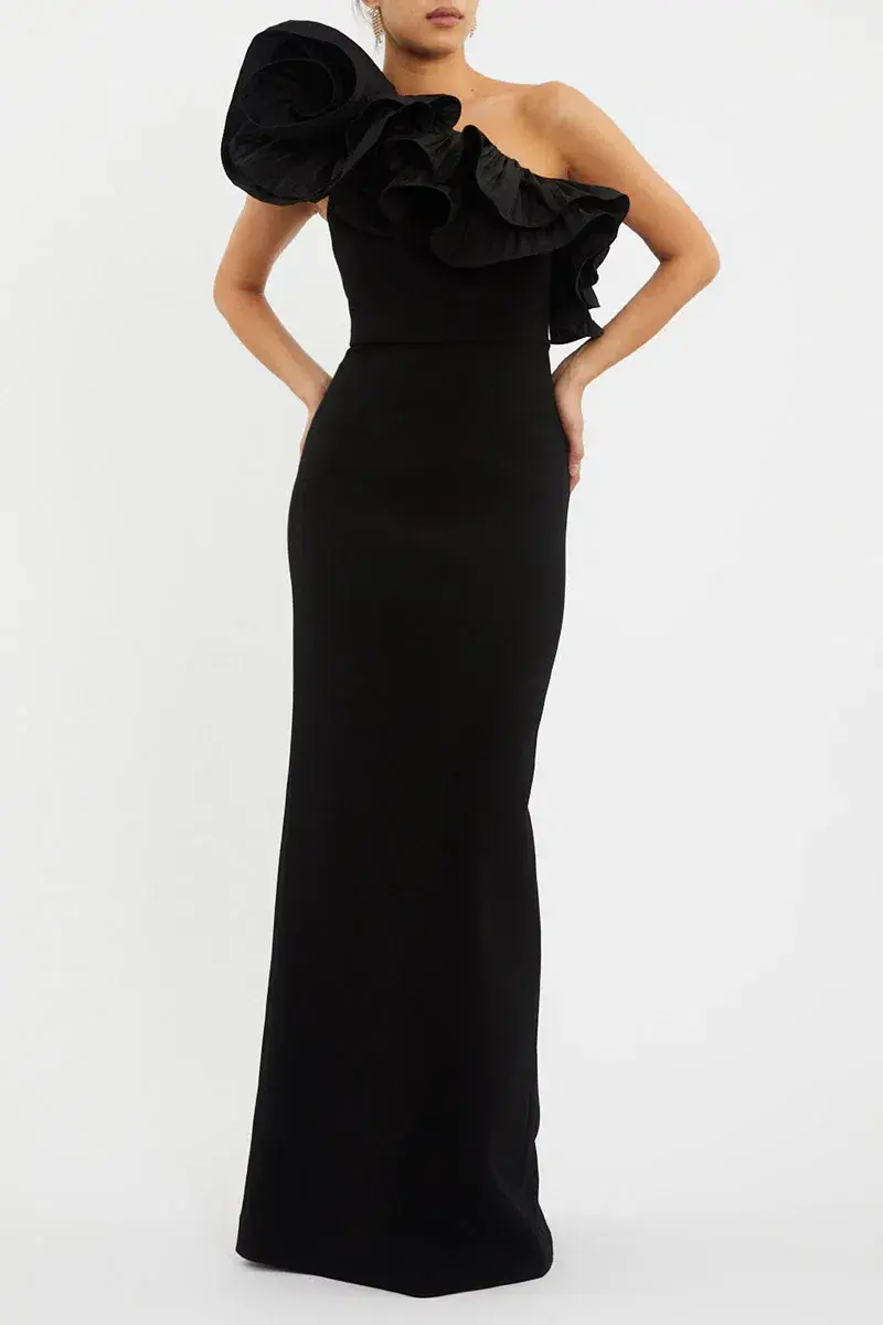 Rebecca Vallance Chloe Gown Black Size 12 for rent on The Volte - main image