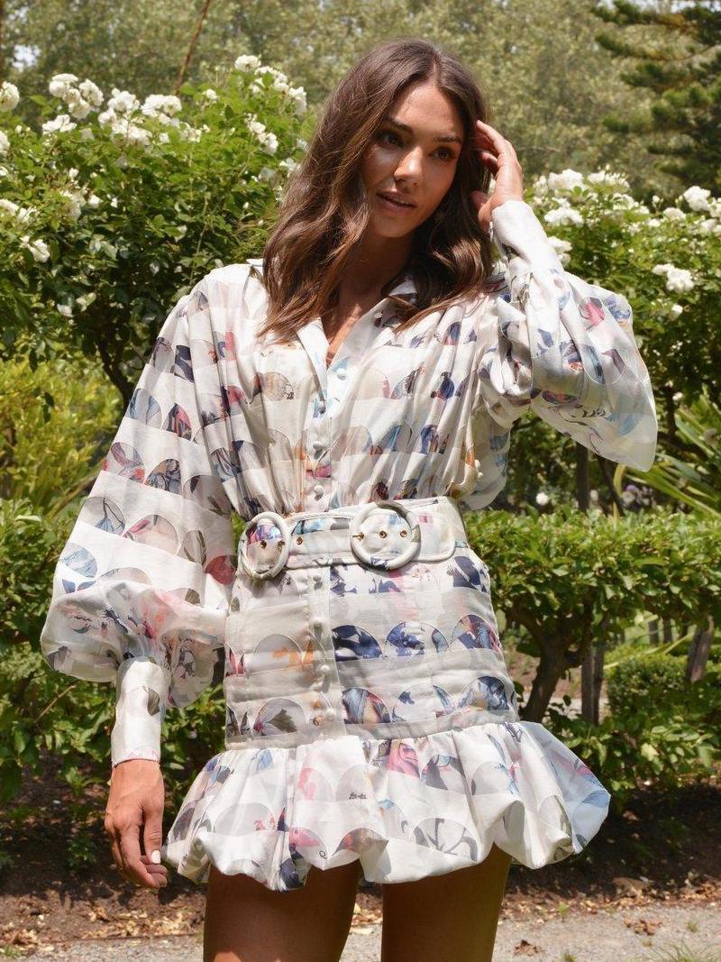 Mackenzie Mode Seeing Stars Dress Geo White Size 10 - Image 1