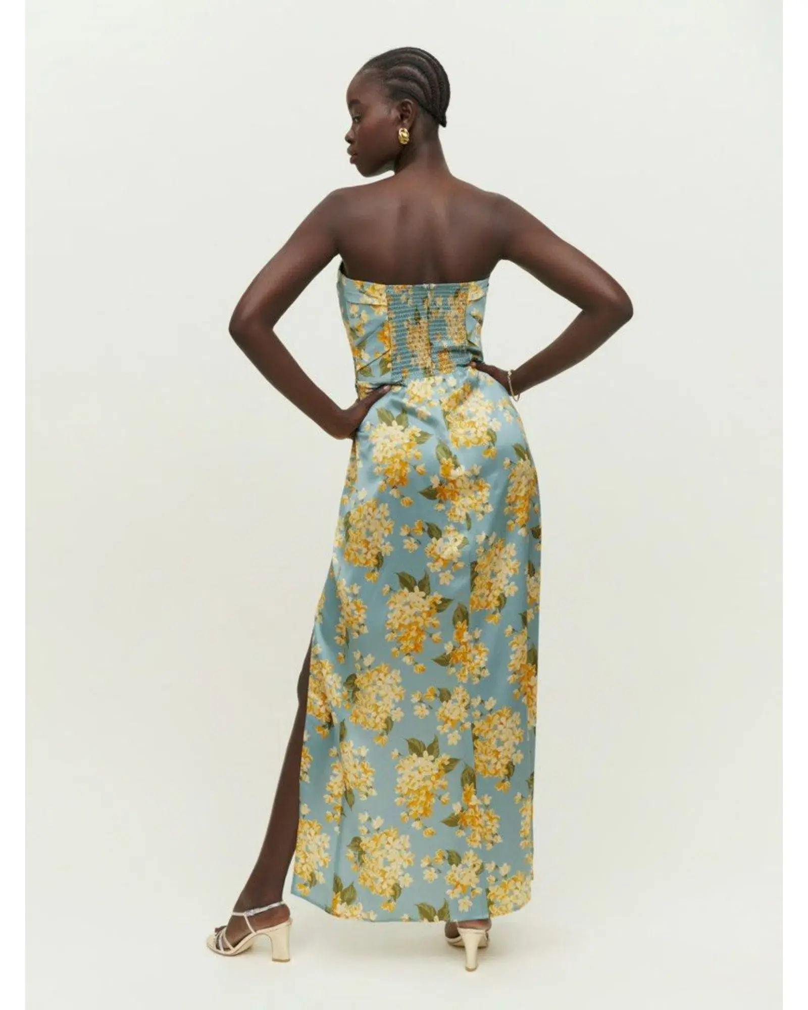 Reformation Barrow Silk Maxi Dress Floral Size AU 10 - Image 2
