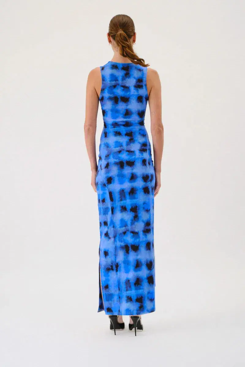 Suboo Shibori Sleeveless Reversible Twist Front Dress Blue Size XL / AU 14 - Image 3