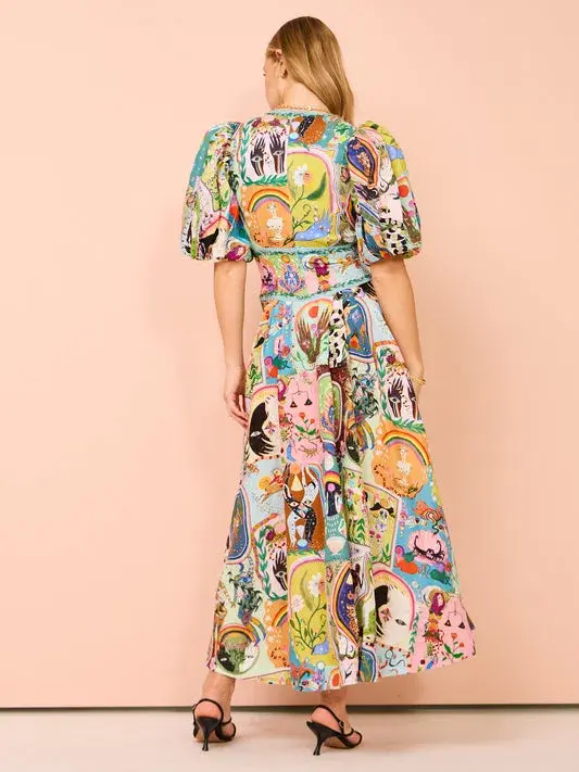 Alemais Evergreen Midi Dress Print Size 8 - Image 2