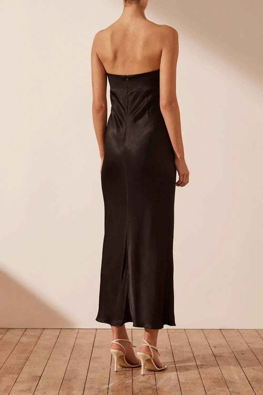 Shona Joy Camille Strapless Cutout Midi Dress Black Size 8 - Image 4