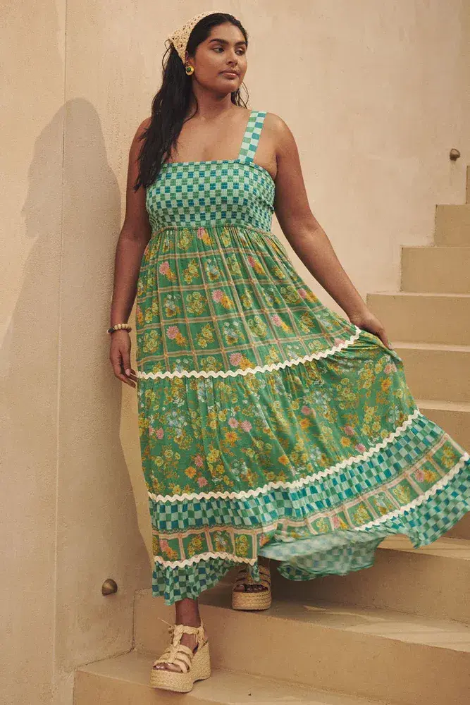 Spell Flora Strappy Maxi Dress Green Multi Size XL / AU 14 - Image 3
